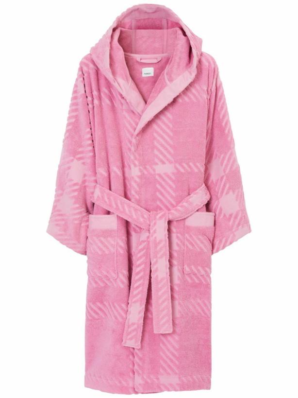 Photo: BURBERRY - Check Motif Cotton Bathrobe