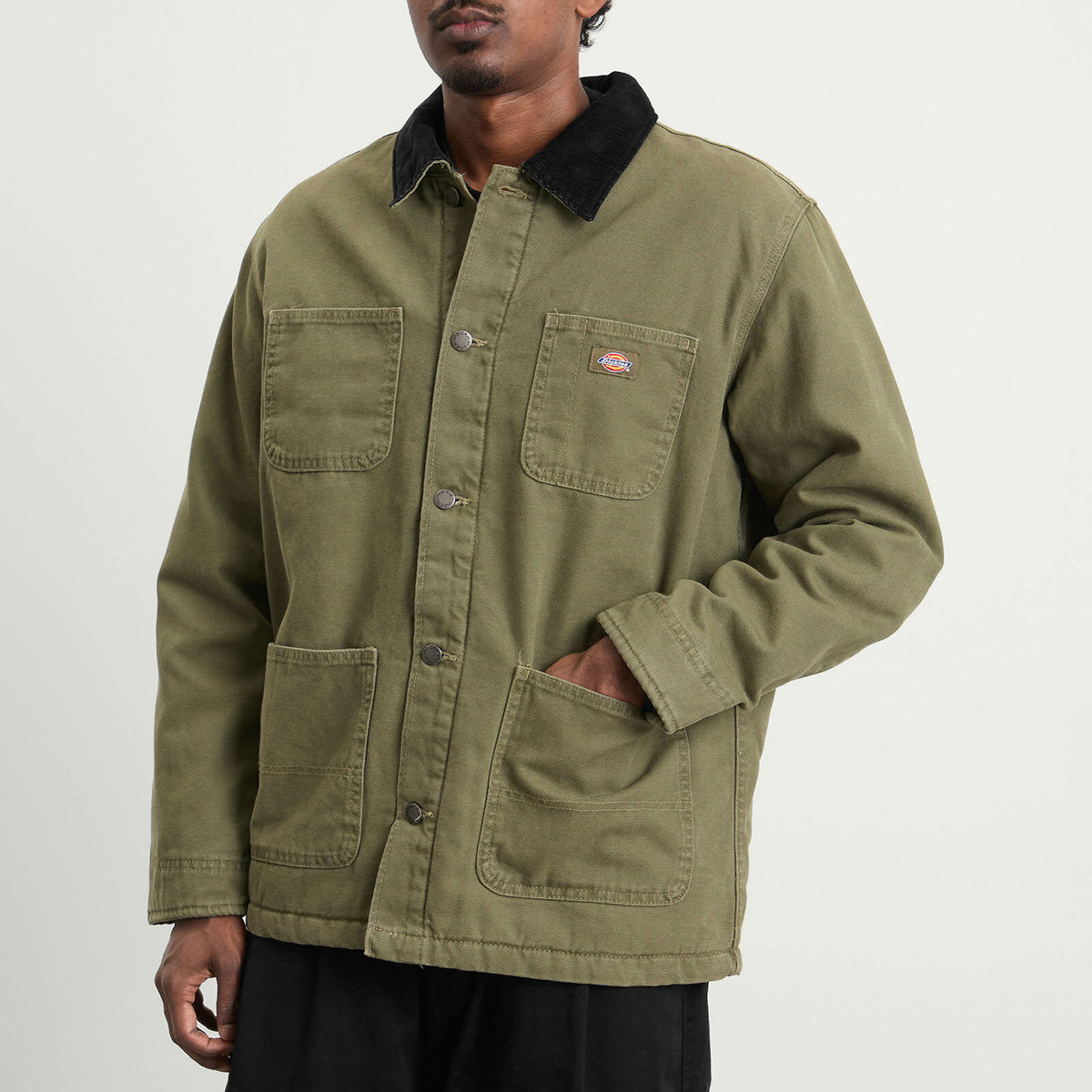 Dickies Men's Lined Canvas Chore Jacket in Military Green