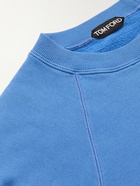 TOM FORD - Garment-Dyed Fleece-Back Cotton-Jersey Sweatshirt - Blue