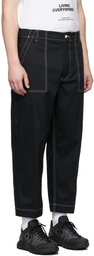 Moncler Black Contrast Stitch Cropped Trousers