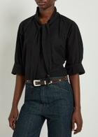 Lemaire Western Studded Grained Leather Belt Dark Brown