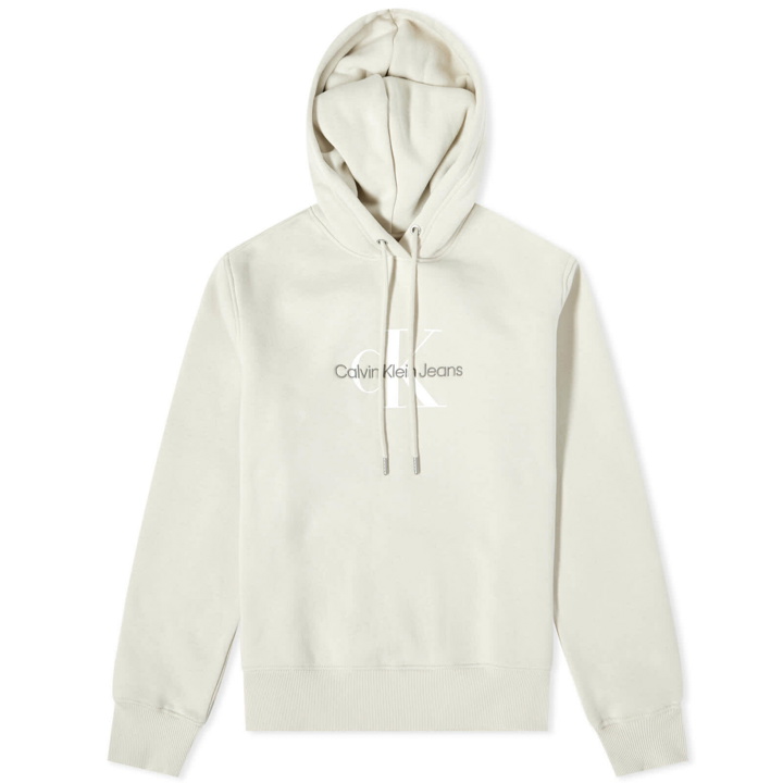 Photo: Calvin Klein Women's Archival Monologo Hoodie in Eggshell