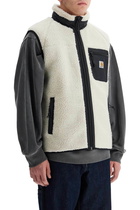 CARHARTT WIP prentis liner vest in sherpa fleece White