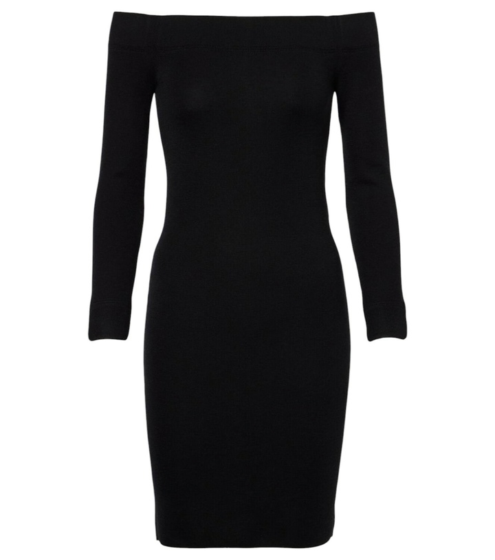 Photo: Tom Ford Off-shoulder cashmere and silk minidress