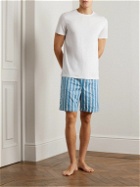 Derek Rose - Royal Straight-Leg Striped Cotton Pyjama Shorts - Blue