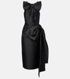 Shushu/Tong Bow-detail wool and silk-blend midi dress