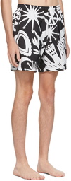 Alexander McQueen Black & White Papercut Swim Shorts