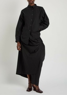 Issey Miyake Twisted Draped Cotton-blend Shirt Black