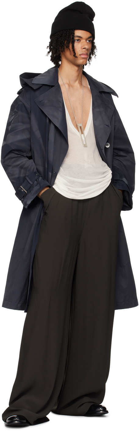 JiyongKim Sun-Bleached Hooded Single Coat - Black | Garmentory