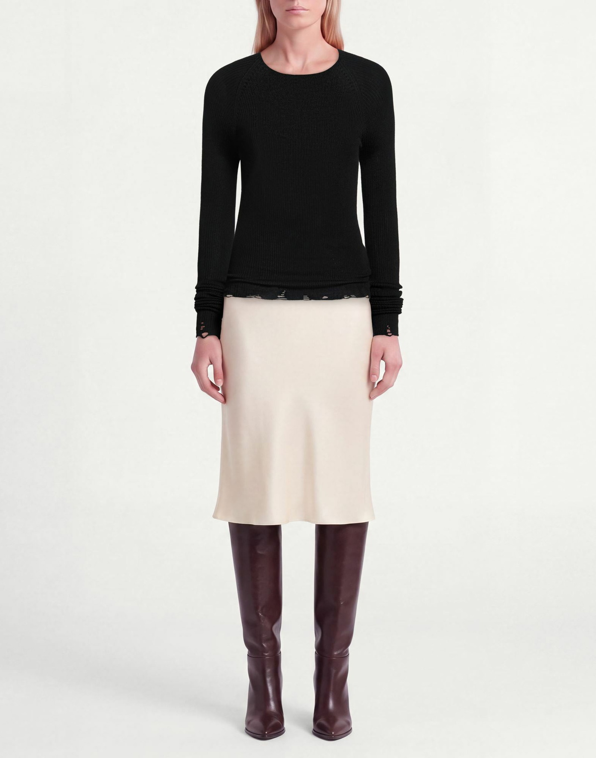 Laneus Womens Sweater in Black