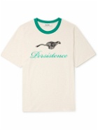 Wales Bonner - Resilience Embroidered Flocked Organic Cotton-Jersey T-Shirt - Neutrals