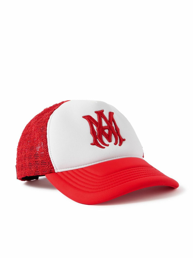 Photo: AMIRI - MA Logo-Embroidered Scuba and Mesh Trucker Cap