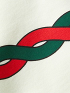 GUCCI - Logo-Print Cotton-Jersey Hoodie - White