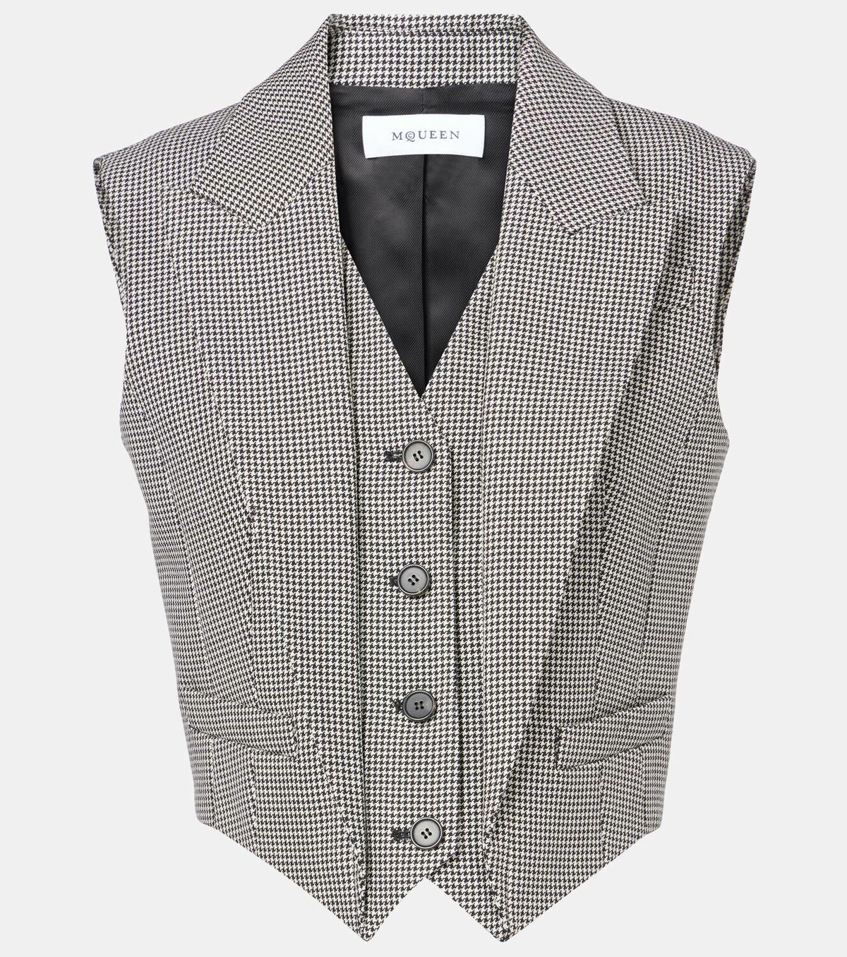 Alexander McQueen Houndstooth wool and mohair vest