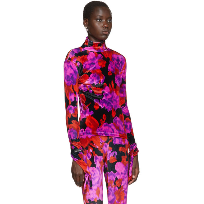 Richard Quinn Red Floral Turtleneck