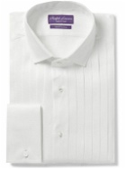 Ralph Lauren Purple label - Pleated Linen Tuxedo Shirt - White