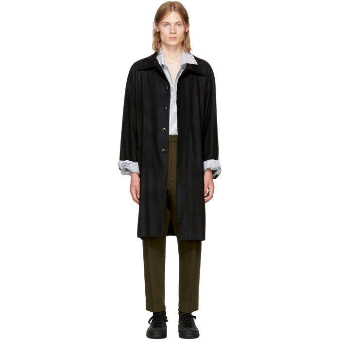 Photo: Ann Demeulemeester Black Raw Cut Trench Coat
