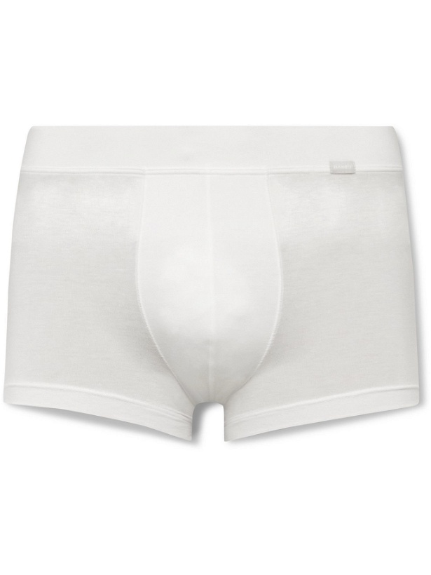 Photo: HANRO - Natural Function Stretch TENCEL Lyocell and Cotton-Blend Boxer Briefs - White