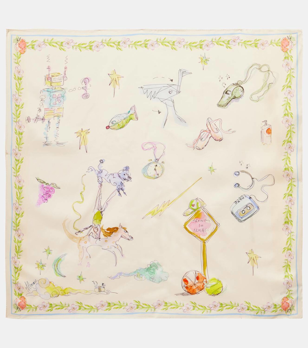 Alémais Court printed silk scarf