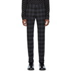 Balenciaga Black and Grey Checked Tailored Trousers