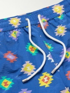 Drake's - Kelim Straight-Leg Mid-Length Printed Swim Shorts - Blue