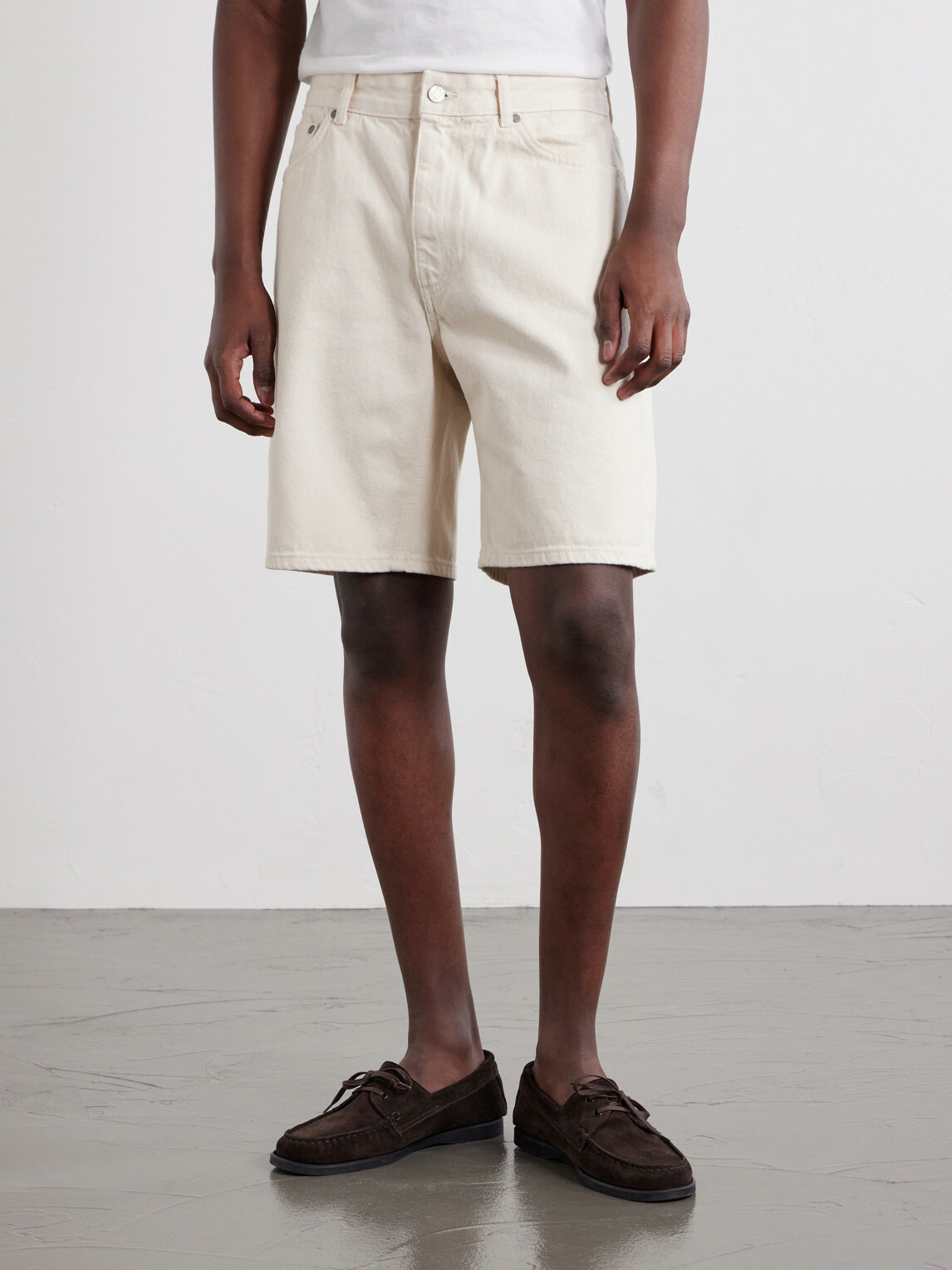 NN07 - Otis Straight-Leg Organic Denim Shorts - Neutrals