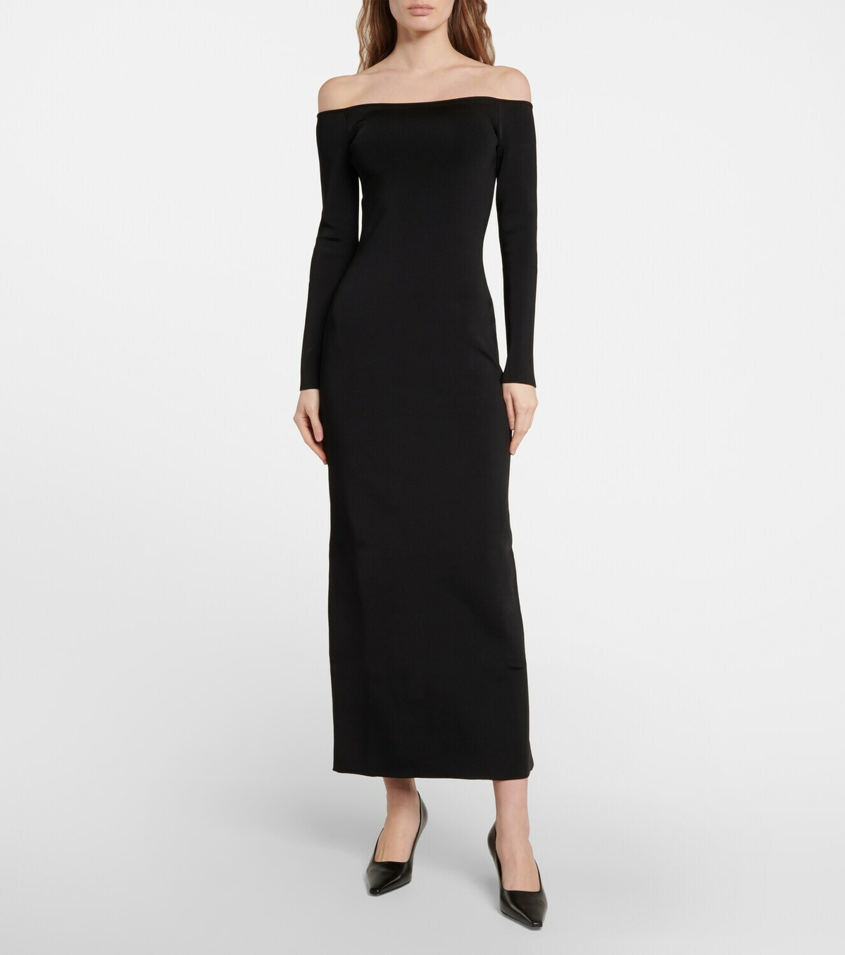 Teresina Off The Shoulder Dress - Sleeveless - Sweetheart Neckline - Bandage Detailing - Midi Length - Smooth Fabric main image 1