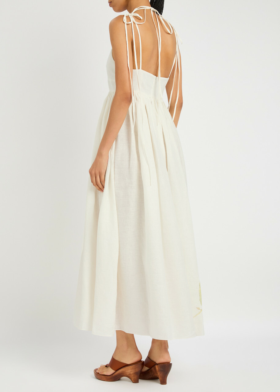 Erdem Floral-print Linen Midi Dress Multi Floral Erdem Erdem Floral-print Linen Midi Dress Multi Floral Erdem