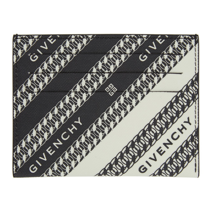 Photo: Givenchy Black and White Chain Logo Card Holder