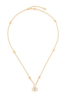 Valentino Vlogo Signature Swarovski Crystal and Pearl Necklace - Gold - One Size