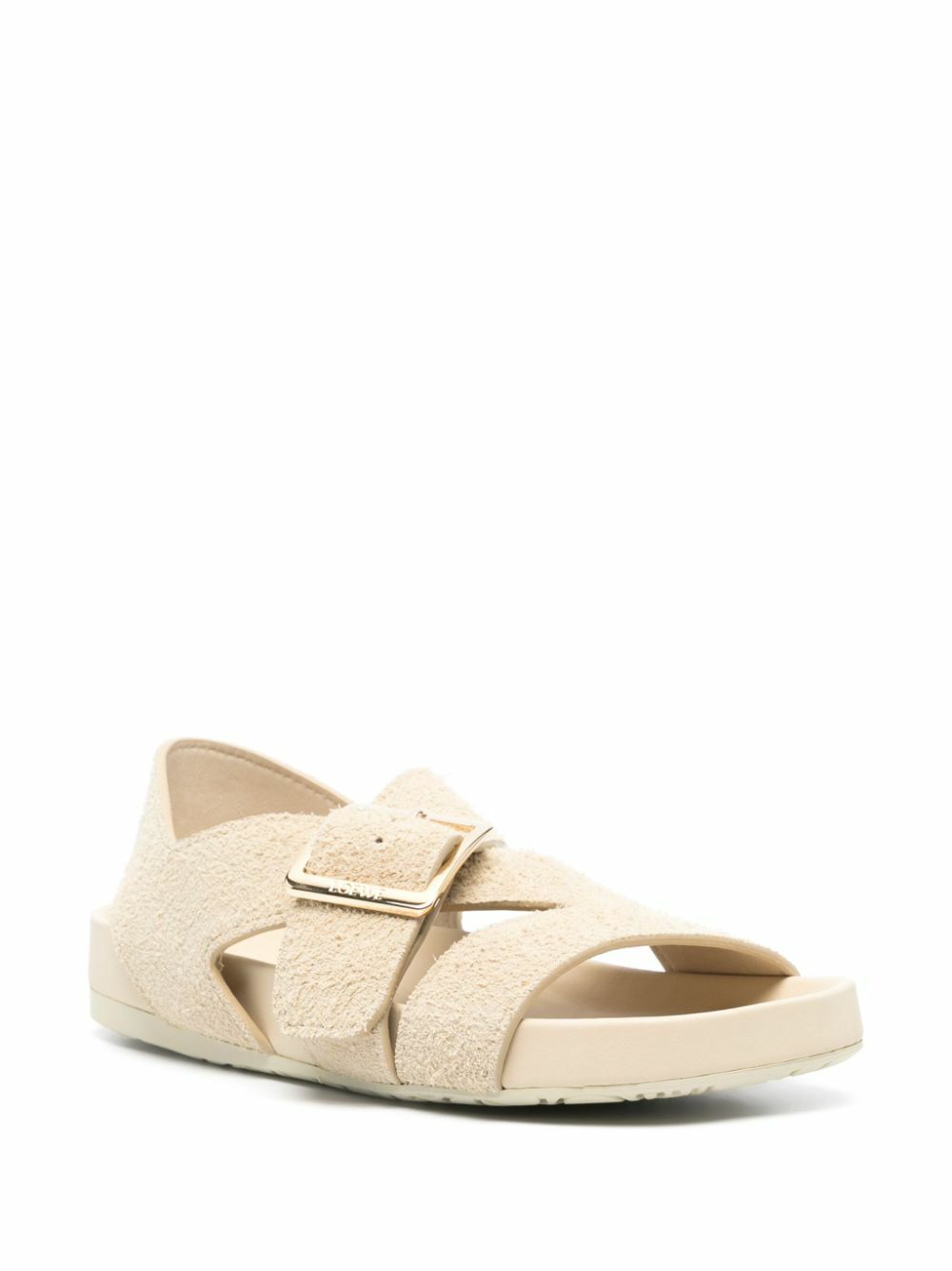 Loewe Ease Leather Slide White Sheepskin