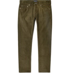 J.Crew - Slim-Fit Stretch-Cotton Corduroy Trousers - Men - Army green
