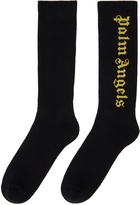 Palm Angels Black Classic Logo Socks