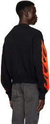 Givenchy Black & Red Embroidered Cardigan