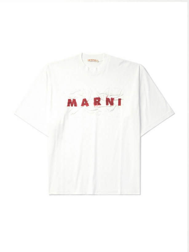 Photo: Marni - Logo-Print Cotton-Jersey T-Shirt - White