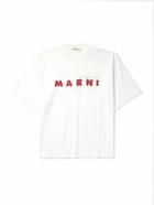 Marni - Logo-Print Cotton-Jersey T-Shirt - White