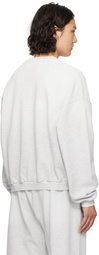 Alexander Wang Gray Logo Oversized Cotton Terry Sweatshirt