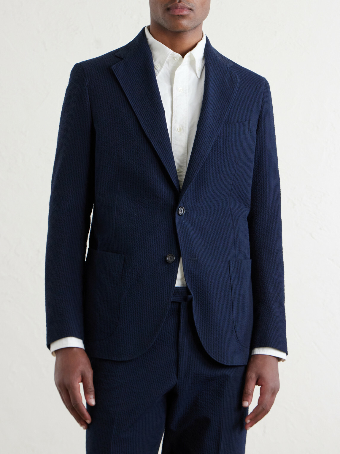 De Petrillo - Cotton-Seersucker Suit Jacket - Blue De Petrillo De Petrillo - Cotton-Seersucker Suit Jacket - Blue De Petrillo