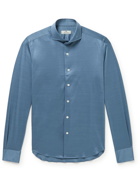 Canali - Cutaway-Collar Cotton-Jersey Shirt - Blue