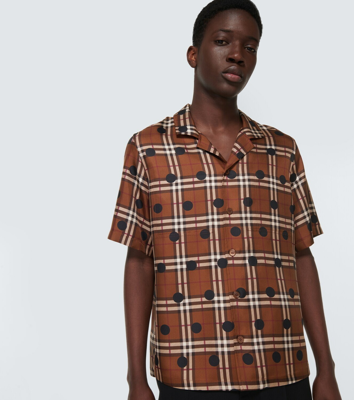 Burberry Polka-dot checked silk twill shirt Burberry