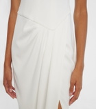 Alex Perry Bridal draped off-shoulder crêpe corset gown