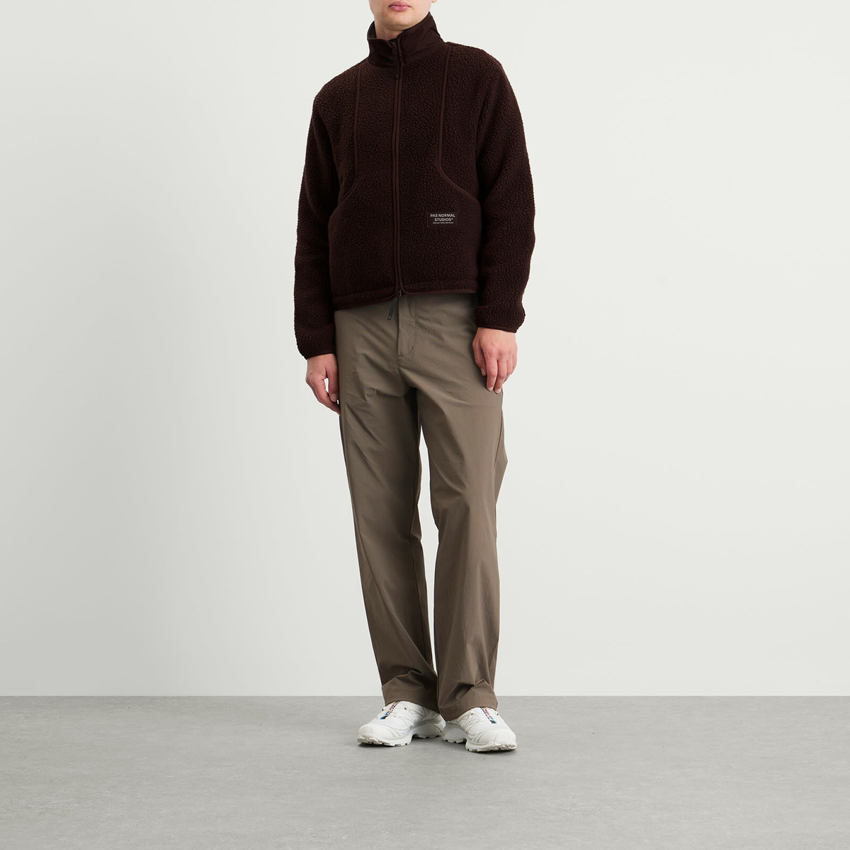 Pas Normal Studios Men's Off-Race Pile Fleece Jacket in Light Brown