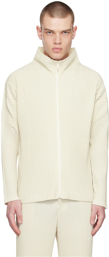 Photo: Homme Plissé Issey Miyake White Color Pleats Track Jacket