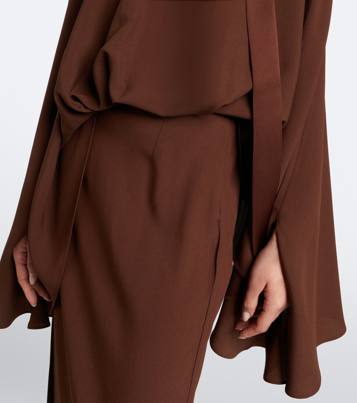 Taller Marmo Brooks scarf-detail caped maxi dress