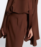 Taller Marmo Brooks scarf-detail caped maxi dress