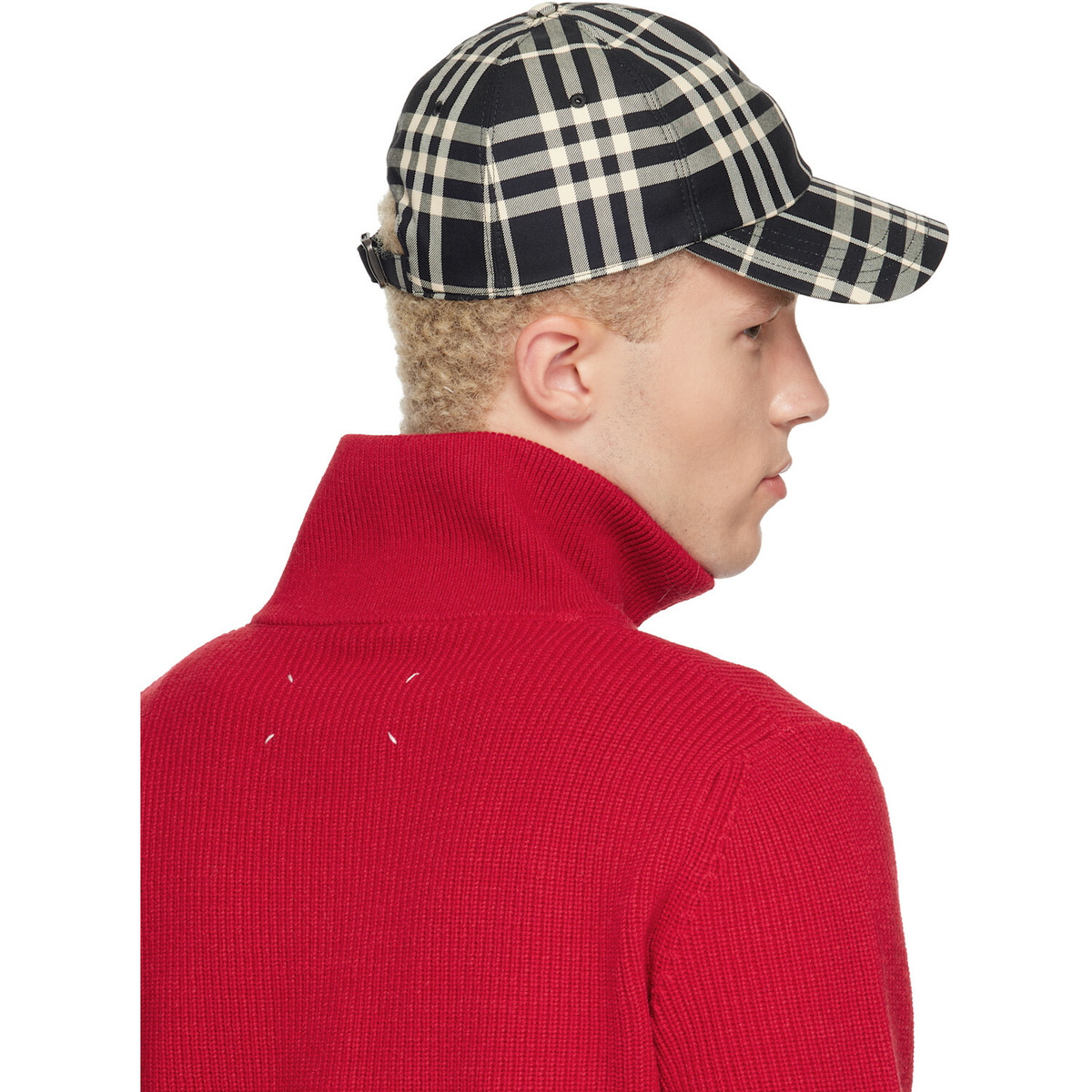 Burberry Black Check Cotton Baseball Cap