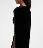 Roland Mouret Caped embellished velvet gown