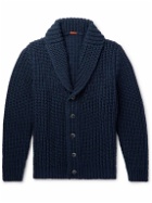 Barena - Shawl-Collar Ribbed Virgin Wool-Blend Cardigan - Blue