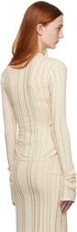 Jade Cropper Beige Hook-Eye Cardigan