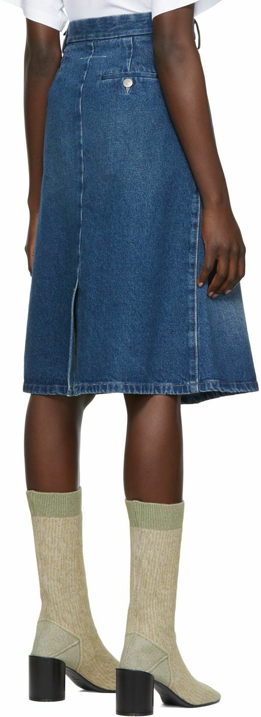 Maison Margiela Women's Midi Skirt Blue